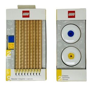 LEGO 9 Pencils and 2 Erasers LOT NEW Sealed